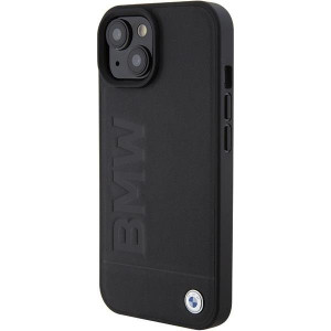 Оригинален гръб от естествена кожа BMW Leather Hot Stamp MagSafe - iPhone 15 Plus черен - Img 2