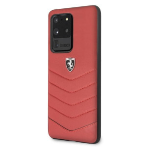 Оригинален гръб от естествена кожа FERRARI Heritage Quilted FEHQUHCS69RE - Samsung Galaxy S20 Ultra / S20 Ultra 5G червен - Img 2