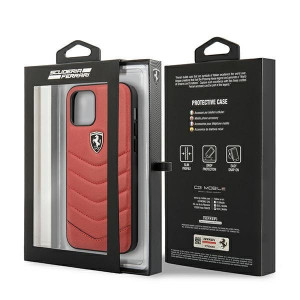 Оригинален гръб от естествена кожа FERRARI Off Track Quilted FEHQUHCP12MRE - iPhone 12 / 12 Pro червен - Img 8