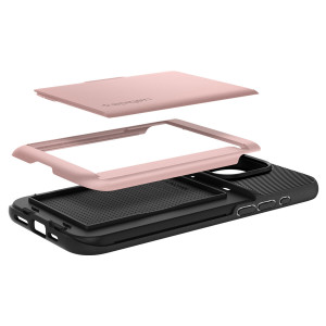 Оригинален гръб със слот за карта SPIGEN Slim Armor CS - iPhone 15 Pro розов - Img 10