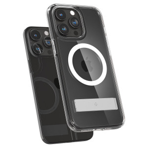 Оригинален гръб със стойка SPIGEN Ultra Hybrid S MagSafe - iPhone 15 Pro прозрачен - Img 9