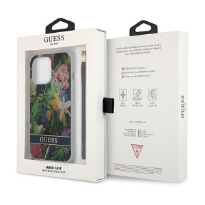 Оригинален гръб с връзка GUESS Flower GUHCP13LHFLSB - iPhone 13 Pro син - Img 8