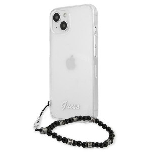 Оригинален гръб с гривна GUESS черен Pearl GUHCP13SKPSBK - iPhone 13 mini прозрачен - Img 2