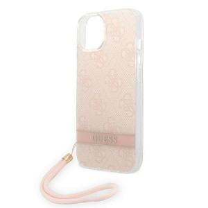 Оригинален гръб с гривна GUESS 4G Print Strap GUOHCP14MH4STP - iPhone 14 Plus розов - Img 5