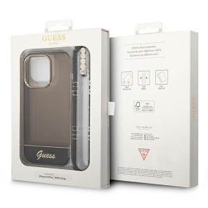 Оригинален гръб с гривна GUESS Translucent Pearl Strap GUHCP14XHGCOHK - iPhone 14 Pro Max черен - Img 7