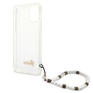 Оригинален гръб с гривна GUESS White Pearl GUHCP12MKPSWH - iPhone 12 / 12 Pro прозрачен - Img 7