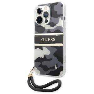 Оригинален гръб с каишка GUESS Camo GUHCP13LKCABBK - iPhone 13 Pro черен - Img 2