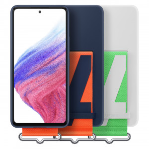 Оригинален гръб с каишка SAMSUNG Strap Silicone (EF-GA536TWEGWW) - Samsung Galaxy A53 5G бял - Img 5
