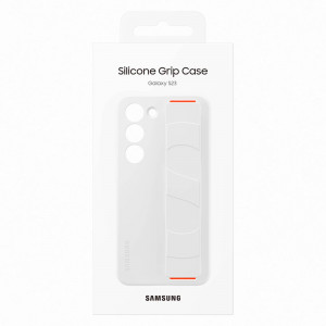 Оригинален гръб с лентов държач SAMSUNG Silicone Grip (EF-GS911TWEGWW) - Samsung Galaxy S23 бял - Img 5