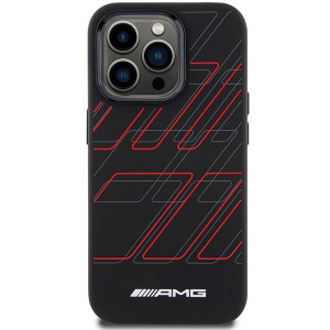 Оригинален гръб AMG Silicone Large Rhombuses MagSafe - iPhone 15 Pro черен - Img 3