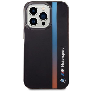 Оригинален гръб BMW IML Tricolor Stripe BMHCP14X22HVGV - iPhone 14 Pro Max черен - Img 3