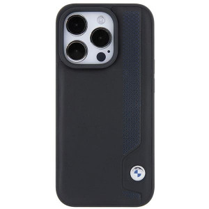 Оригинален гръб BMW Leather Blue Dots - iPhone 15 Pro черен - Img 3