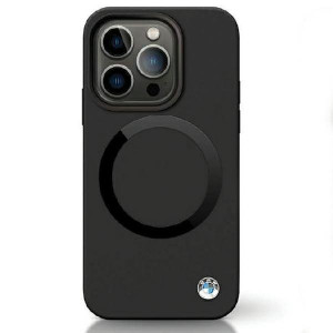 Оригинален гръб BMW Signature Liquid Silicone MagSafe BMHMP14LSILBK2 - iPhone 14 Pro черен