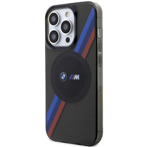Оригинален гръб BMW Tricolor Stripes MagSafe BMHMP14XHDTK - iPhone 14 Pro Max сив - Img 2