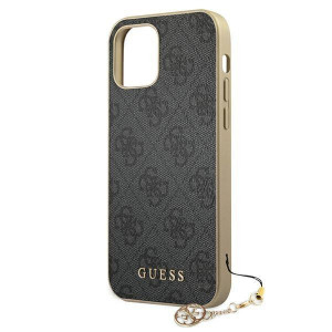 Оригинален гръб GUESS 4G Charms GUHCP12MGF4GGR - iPhone 12 / 12 Pro сив - Img 6