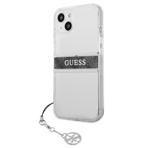 Оригинален гръб GUESS 4G Charms GUHCP13SKB4GGR - iPhone 13 mini прозрачен / сив - Img 2