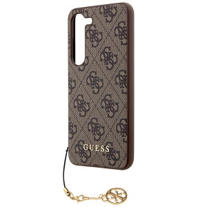 Оригинален гръб GUESS 4G Charms GUHCS23MGF4GBR - Samsung Galaxy S23+ кафяв - Img 6