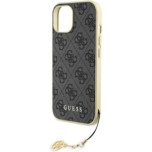 Оригинален гръб GUESS 4G Charms - iPhone 15 сив - Img 6