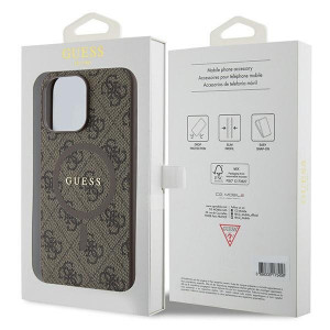 Оригинален гръб GUESS 4G Collection Leather Metal Logo MagSafe - iPhone 13 Pro Max кафяв - Img 8