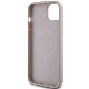 Оригинален гръб GUESS 4G Collection Leather Metal Logo MagSafe - iPhone 15 Plus / 14 Plus розов - Img 7