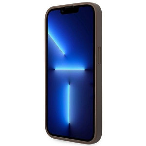 Оригинален гръб GUESS 4G Metal Gold Logo GUHCP14XG4GFBR - iPhone 14 Pro Max кафяв - Img 5