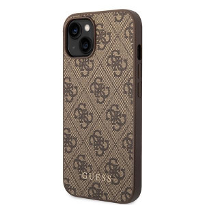 Оригинален гръб GUESS 4G Metal Gold Logo GUHCP15MG4GFBR - iPhone 15 Plus кафяв - Img 2