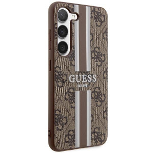 Оригинален гръб GUESS 4G Printed Stripe GUHCS23SP4RPSW - Samsung Galaxy S23 кафяв - Img 4