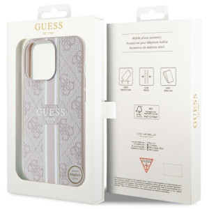 Оригинален гръб GUESS 4G Printed Stripe MagSafe GUHMP13LP4RPSP - iPhone 13 Pro розов - Img 8