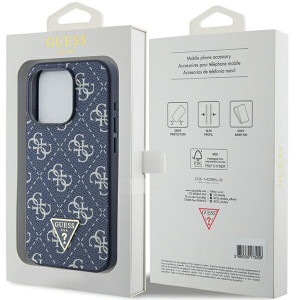 Оригинален гръб GUESS 4G Triangle Metal Logo - iPhone 15 Pro син - Img 8