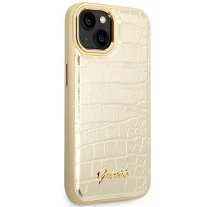 Оригинален гръб GUESS Croco GUHCP14MHGCRHD - iPhone 14 Plus златист - Img 4