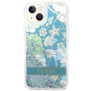 Оригинален гръб GUESS Flower Liquid Glitter GUHCP14MLFLSN - iPhone 14 Plus зелен - Img 3
