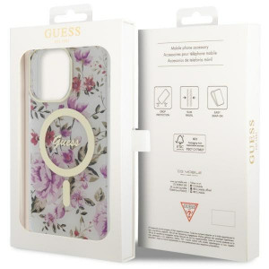 Оригинален гръб GUESS Flower MagSafe GUHMP14XHCFWST - iPhone 14 Pro Max прозрачен - Img 8