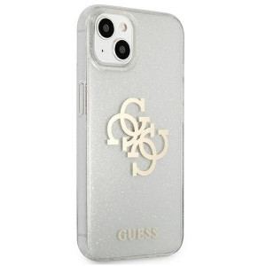 Оригинален гръб GUESS Glitter 4G Big Logo GUHCP13SPCUGL4GTR - iPhone 13 mini прозрачен - Img 4