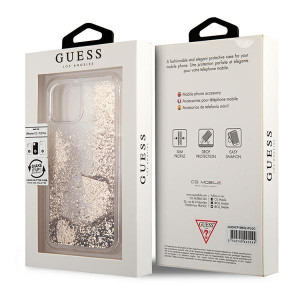 Оригинален гръб GUESS Glitter Charms GUOHCP12MGLHFLGO - iPhone 12 / 12 Pro златист - Img 8