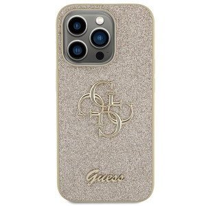 Оригинален гръб GUESS Glitter Script Big 4G - iPhone 15 Pro златист - Img 3
