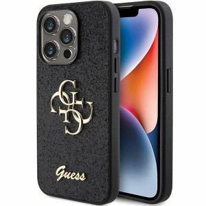 Оригинален гръб GUESS Glitter Script Big 4G - iPhone 15 Pro Max черен - Img 1