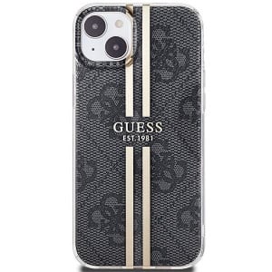 Оригинален гръб GUESS IML 4G Gold Stripe - iPhone 15 Plus / 14 Plus черен - Img 3