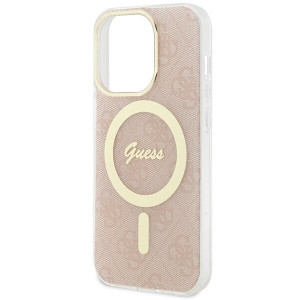 Оригинален гръб GUESS IML 4G MagSafe - iPhone 15 Pro розов - Img 6