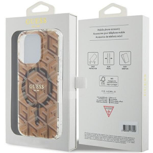 Оригинален гръб GUESS IML GCube MagSafe - iPhone 15 Pro кафяв - Img 8