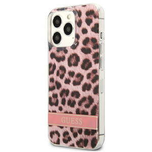 Оригинален гръб GUESS Leopard GUHCP13XHSLEOP - iPhone 13 Pro Max розов - Img 2