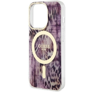 Оригинален гръб GUESS Leopard MagSafe GUHMP14XHLEOPWP - iPhone 14 Pro Max розов - Img 6