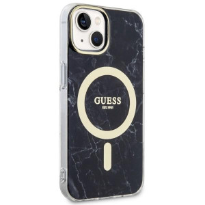 Оригинален гръб GUESS Marble MagSafe GUHMP14MPCUMAK - iPhone 14 Plus черен - Img 4
