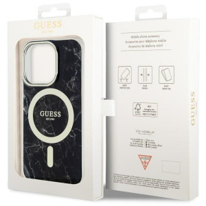 Оригинален гръб GUESS Marble MagSafe GUHMP14XPCUMAK - iPhone 14 Pro Max черен - Img 8