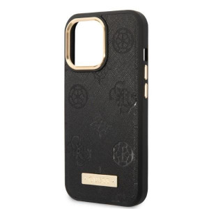 Оригинален гръб GUESS Peony Logo Plate MagSafe GUHMP13LSAPSTK - iPhone 13 Pro черен - Img 6