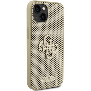 Оригинален гръб GUESS Perforated 4G Glitter - iPhone 15 златист - Img 4