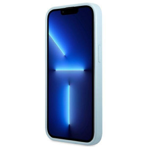 Оригинален гръб GUESS Saffiano 4G Small Metal Logo GUHCP13MPS4MB - iPhone 13 син - Img 5