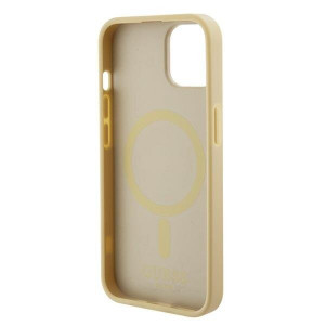 Оригинален гръб GUESS Saffiano MagSafe GUHMP15MPSAHMCB - iPhone 15 Plus златист - Img 6
