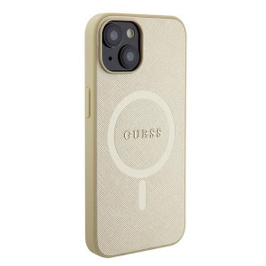 Оригинален гръб GUESS Saffiano MagSafe GUHMP15SPSAHMCB - iPhone 15 златист - Img 4