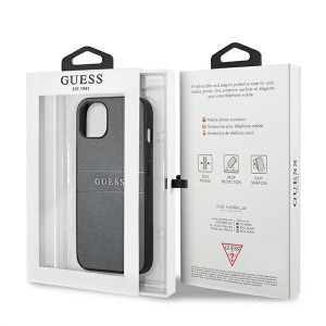 Оригинален гръб GUESS Saffiano Stripe GUHCP13SPSASBGR - iPhone 13 mini сив - Img 8
