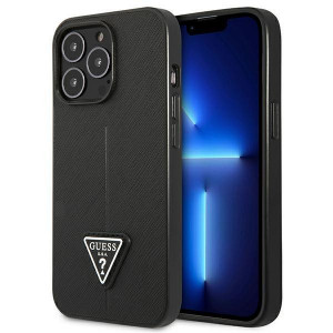 Оригинален гръб GUESS Saffiano Triangle Logo GUHCP14LPSATLK - iPhone 14 Pro черен - Img 1